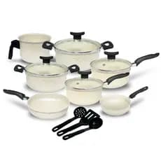 Conjunto Jogo de Panelas Teflon Viena 10 Pçs Antiaderente Tampa de Vidro