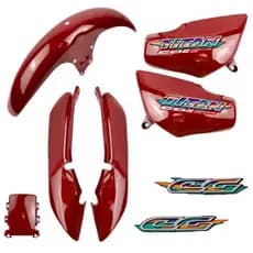 Kit Carenagem Cg Titan 125 Vermelho 1995 1996 1997 1998 1999 + Adesivos