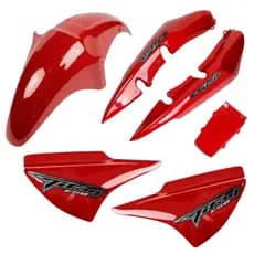 Kit Carenagem Titan 150 Vermelha 2004 2005 2006 2007 2008 + Adesivos + Brilho + Evernizado