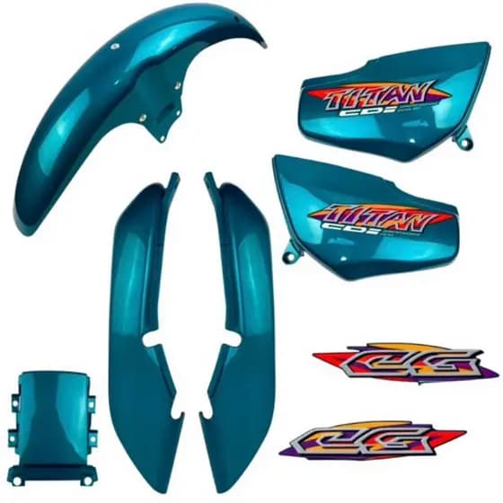 Kit Carenagem Cg Titan 125 Verde 1997 1998 1999 + Adesivo