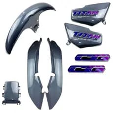 Kit Carenagem Cg Titan 125 Cinza Grafite 1995 1996 1997 + Adesivos