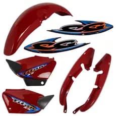Kit Carenagem Cg Titan 125 Vermelha 2000 2001 2002 2003 2004 + Adesivos