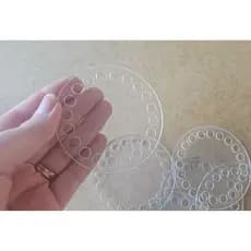Bases 8 cm COM furos em acrílico crochê