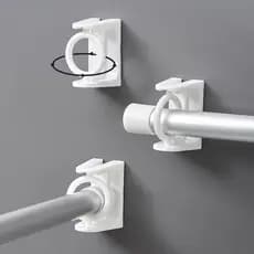 Kit 2/4/6 Ganchos Adesivos Suporte Para Varão Barra Cortina