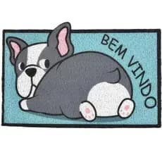 Tapete Capacho 40x60 Porta Antiderrapante Bem Vindo Cachorro Gato