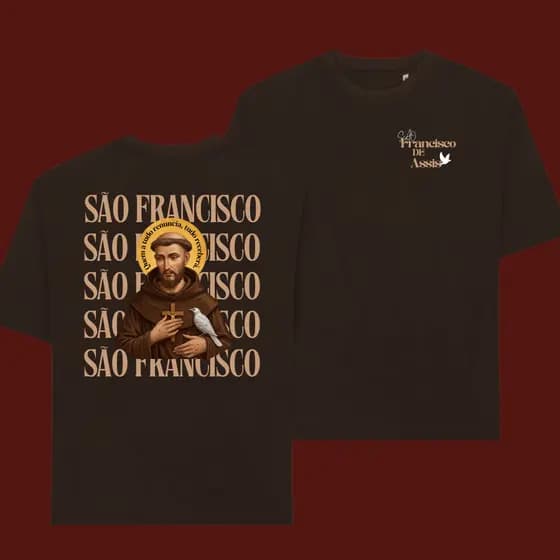 Camiseta Unissex Estampada São Francisco De Assis 100% Algodão