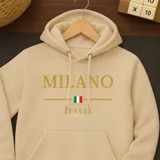 Moletom Canguru Estampado Milano 100% Algodão Lançamento