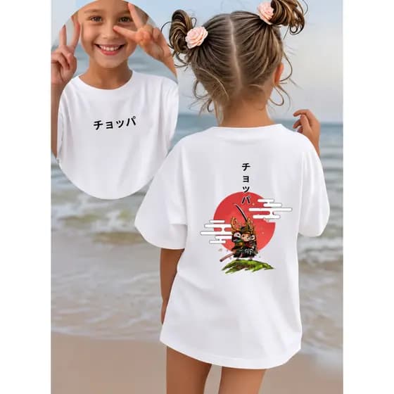 Camiseta Infantil Anime Rena Fofa Japão Camisa 100% Algodão