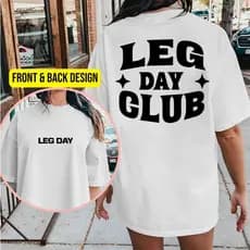 Camiseta Feminina Leg Day Club Estampada Camisa T-shirt Academia Fitness 100% Algodão