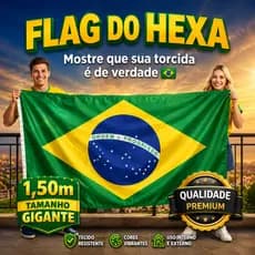 Bandeira do Brasil Grande 1,5mt por 90cm Dupla Face para Mastro e Parede com Cores Fortes e Nítida