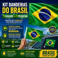 BANDEIRA GRANDE OU VIDRO de Automoveis Brasil  Torcida Hexa Padrão Fácil Instalação Qualidade