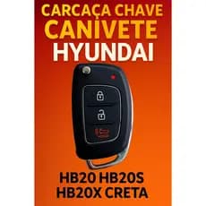 Carcaça Chave Canivete Hyundai Hb20 Hb20s Hb20x Creta 2012 2013 2014 2015 2016 2017 2018 2019