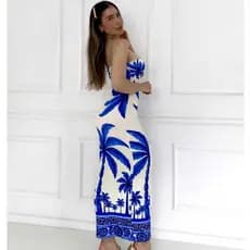 Vestido Feminino Midi Tomara Que Caia Tubinho Estampado  Basico praiano modelador