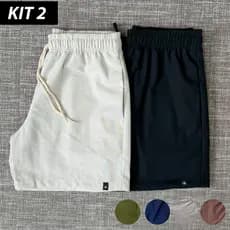 Kit 2 Bermuda Linho Masculinas Premium Mauricinho Casual Praia Verão Escolher Cores Promoção