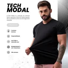 Camiseta Masculina Modal T-Shirt Basica Elastano Super Premium - Não amassa e Anti-Odor