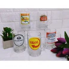Caneca De Chopp Vidro 300ml Copo Taça Cerveja Personalizada Amigos Bebida Festa Comemoração Chá Bar Presente Decoração