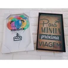 Quadro Cofre De Parede MDF Decoração Presente Vidro Aniversário Viagem Guardar Dinheiro Organizar Moeda Moedas