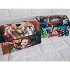 Baú Infantil MDF De Mesa Adesivado Brinquedos Caixa Organizadora Organização Cesto Personagem Criança Decoração Criança Presente Desenho Animado