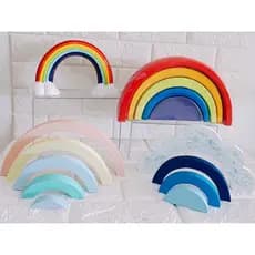 Arco Iris Colorido Diversos Decoração Maternidade Quarto Céu Mamãe Festa Aniversário Gesso MDF Nascimento