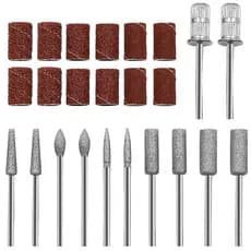 Kit 24 Pontas Diamantadas e Tubo de Lixa para Micro Retífica