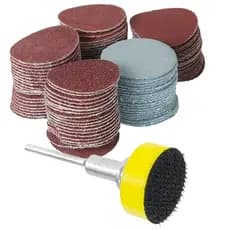 Kit Disco de Lixa Base Aderente 102 Peças Com Suporte e Lixas de Grão 100 a 3.000 para Micro Retífica Dremax