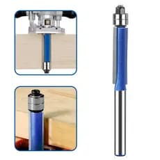 Fresa 8mm 5/16 Reta 2 Rolamentos Haste 6mm Copiadora Tupia