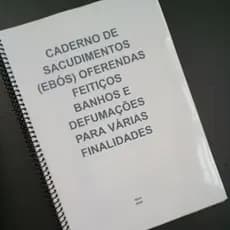 Apostila Caderno de Sacudimento Oferenda Feitiço Banho e Defumação para Várias Finalidades