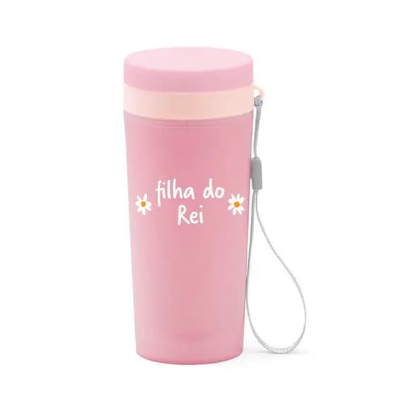 Copo Térmico Plástico 300ml Com Frase Evangélica Cristã Mulher Virtuosa Entre Outras