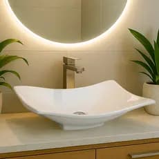 *PROMOÇÃO* Pia Para Banheiro Cuba de Sobrepor e de Apoio Lavabo Folha Retangular Mármore Sintético