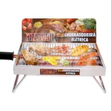 Churrasqueira Elétrica Portátil Com Bandeja Coletora Gourmet Top Grill 1 1300W Bivolt 110/220V