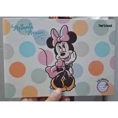 CADERNO CALIGRAFIA PEQUENO CAPA DURA COSTURADO 40F MINNIE STARSCHOOL JANDAIA