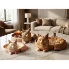Bandeja Decorativa Gato Porta Joias Porta Objetos Organizador de Mesa