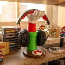 Suporte para Headset Gamer Mario Porta Fone de Ouvido Organizador de Mesa Decoração Geek Nintendo