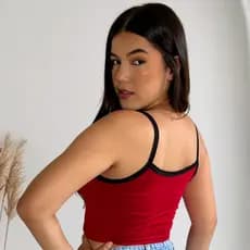 Cropped Alcinha Top Regata Básico Bicolor Suplex