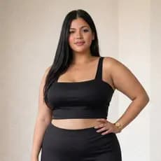 Cropped Plus Size Regata Alça Larga Top Forrado Suplex