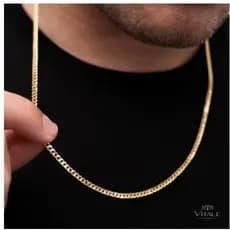 Corrente Cordão Colar Masculino Fino Fininho Dourado Sem Pingente Folheado Banhado Ouro 18k
