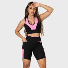 Conjunto Top Short Fitness Feminino Tarelles