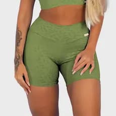 Short Fitness Feminino Short Meia Coxa Poliamida Oncinha Zero Transparência Academia Tarelles