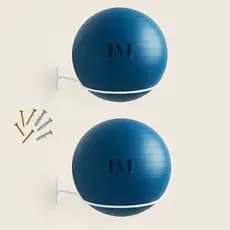 Kit 02 Suporte Bola Pilates Suiça + Parafuso E Buchas Reforçado