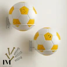 Kit 02 Suporte de Bola Aço Reforçado Futebol Basquete ou Vôlei com Parafusos e Buchas