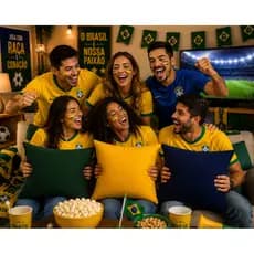 Kit 6 Capas de Almofada Para COPA Com Zíper Cores Vibrantes  45x45 cm AL