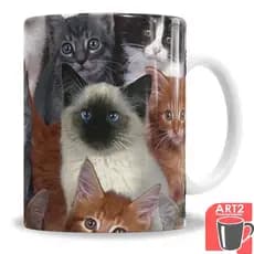 Caneca Porcelana Porcelana Gatos Várias Raças E Cores 325ml - Presente Personalizado