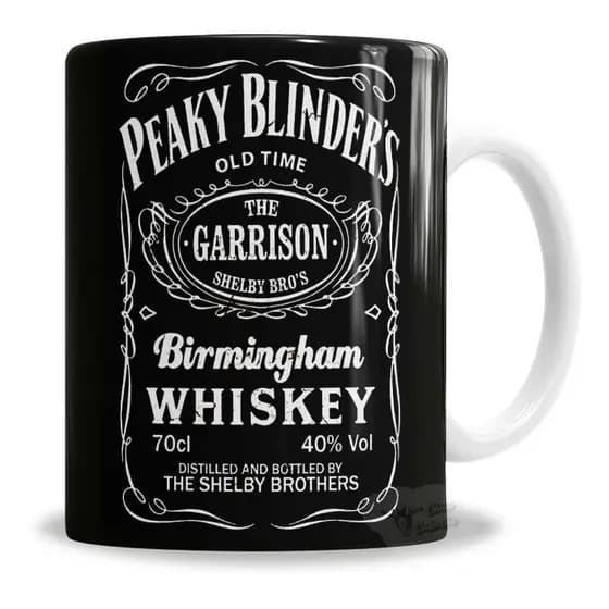Caneca Porcelana Porcelana Peaky Blinders Etiqueta Whiskey - En Caja 325ml - Presente Personalizado