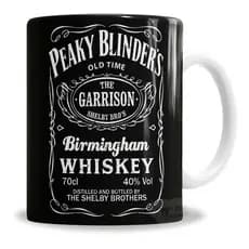 Caneca Porcelana Porcelana Peaky Blinders Etiqueta Whiskey - En Caja 325ml - Presente Personalizado