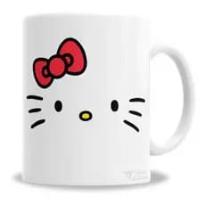 Caneca Porcelana Hello Kitty Rostro, Apta Microondas 325ml - Presente Personalizado
