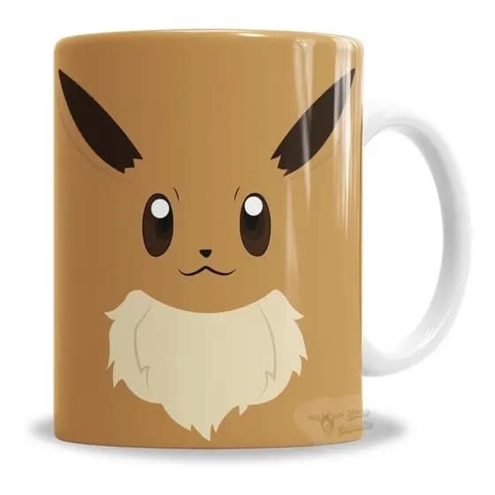 Caneca Porcelana Pokémon Personaje Eevee 325ml - Presente Personalizado