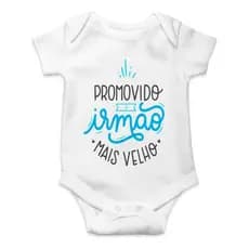 Body Bebê Infantil Infantil Promovido A Irmão Mais Velho 3 Malha Macia Manga Curta Unissex 100% Poliéster - Roupa Infant
