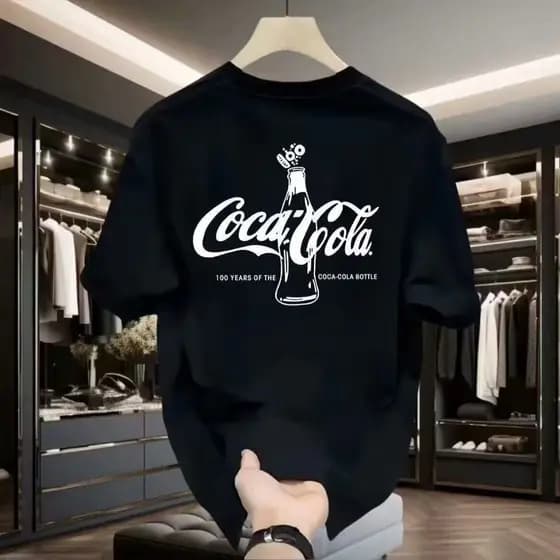Camiseta 100% Algodão  De Alta Qualidade  Coca Cola Estilo Retrô Clássico