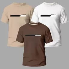 Kit Conjunto 3 Camisas Masculinas 100% Algodão Premium Oversized StreetWear Moda Academia Casual Street Paris