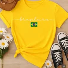 Camisetas Feminina copa Brasil 100% algodão